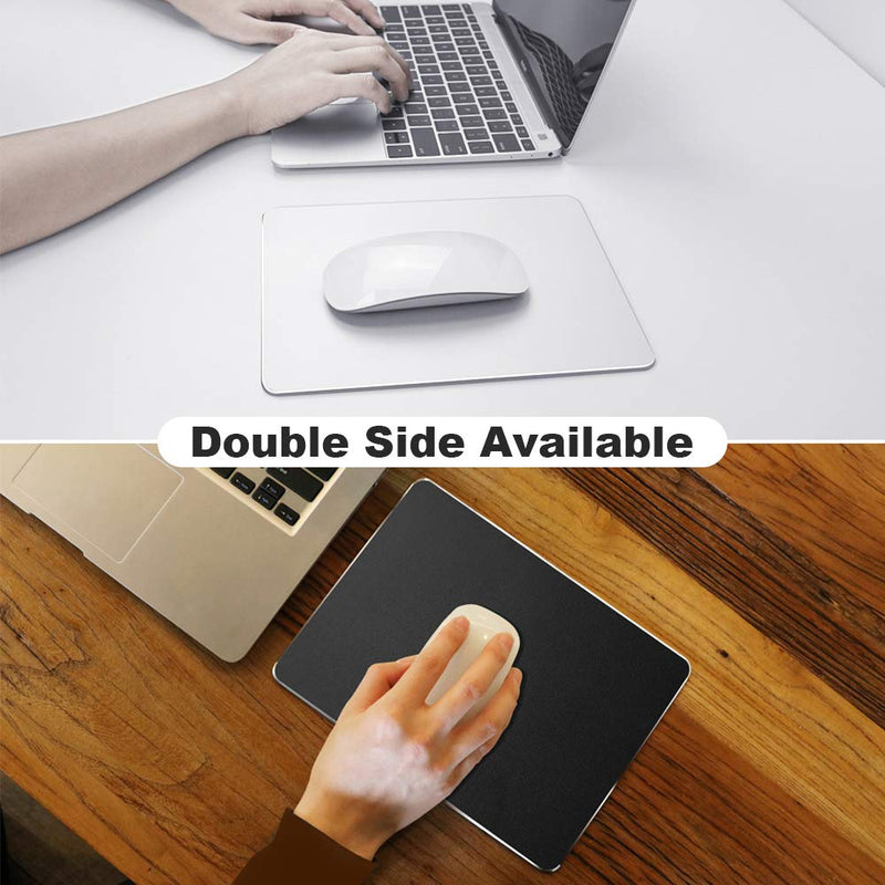 Hard Silver Metal Aluminum Mouse Pad Mat Smooth Magic Ultra Thin Double Side Mouse Mat Waterproof Fast and Accurate Control for Gaming and Office(Small 9.05X7.08 Inch) Small - LeoForward Australia