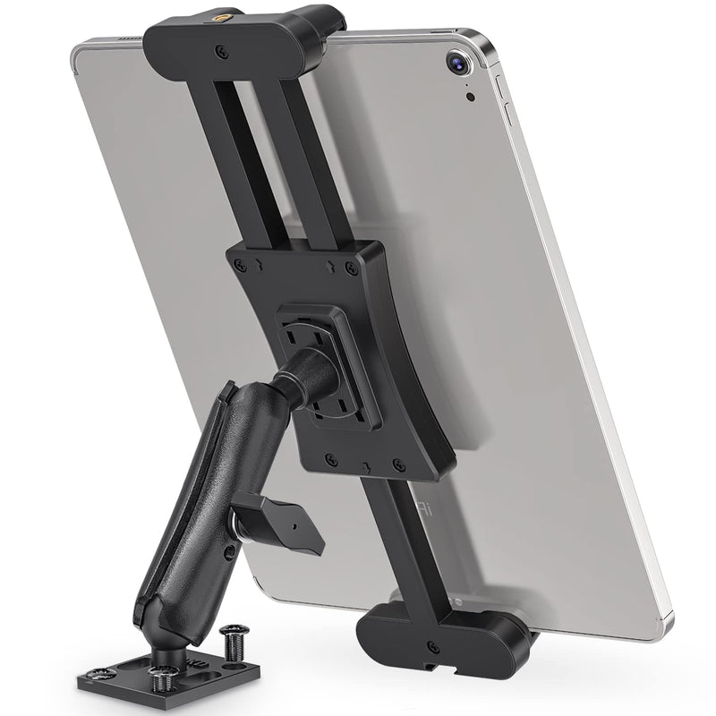 [AUSTRALIA] - Heavy Duty Tablet Holder Mount-Jubor Drill Base iPad Car Stand Holder for 6.1" - 13" Tablets for Car/Truck/Commercial Vehicles Dashboard/Wall/Desk, Compatible with iPad Mini/Pro 12.9, Samsung Galaxy