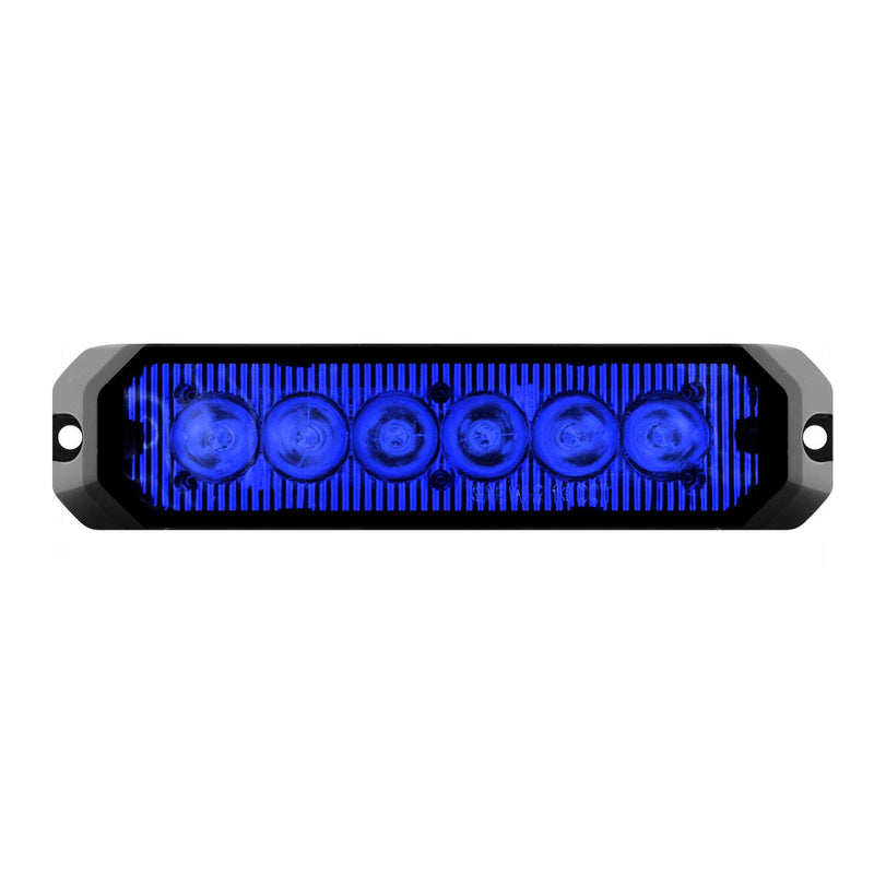  [AUSTRALIA] - GG Grand General 81815 Blue/Blue LED Strobe Light (5" Rectangle 6, 14 Modes, 9~36V)