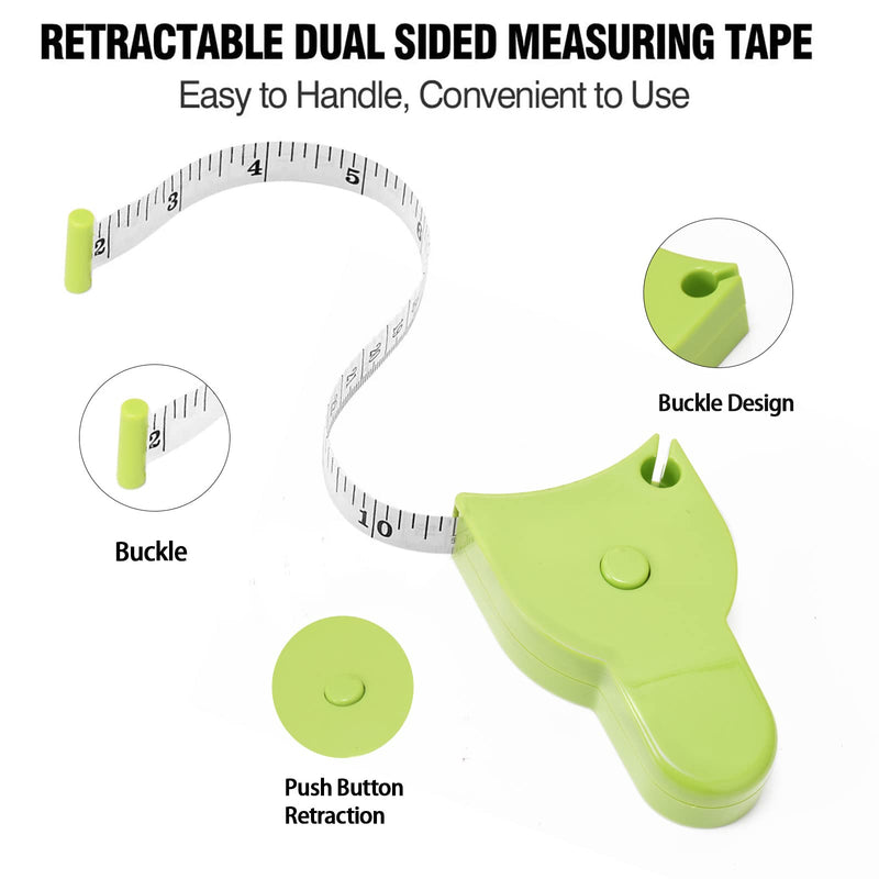  [AUSTRALIA] - 4PCS Body Tape Measure 60 inch (150cm), Automatic Telescopic Tape Measure, Self-Tightening Retractable Measuring Tape for Body Accurate Way to Track Weight Loss Muscle Gain by One Hand