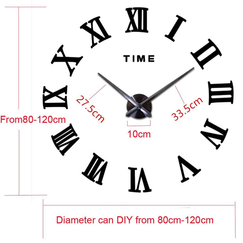 3D DIY Mirror Surface Wall Clocks Room Decorative Wall Watches (Silver) Silver - LeoForward Australia