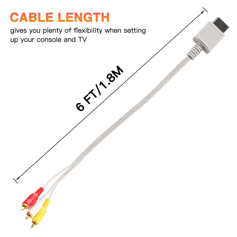 AV Cable for Wii Wii U, Composite Audio Video TV Connector Cable Cord for Nintendo Wii U/Wii - LeoForward Australia