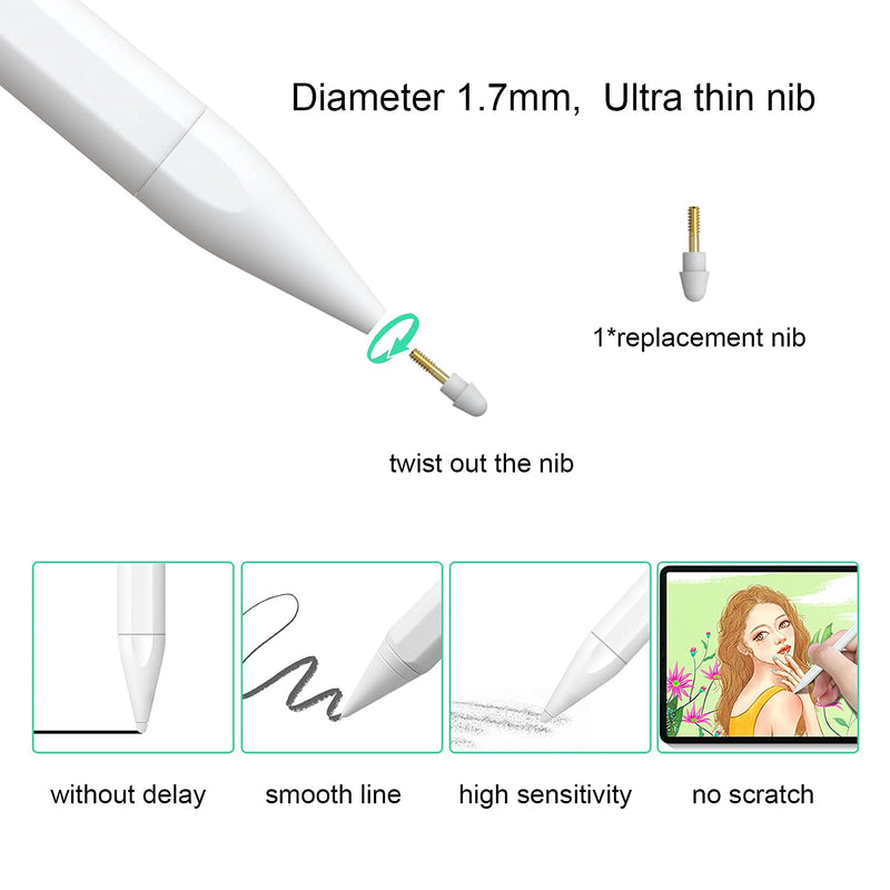  [AUSTRALIA] - Ailun Stylus Pen with Palm Rejection,Active Pencil Compatible with iPad (2018-2021) for Precise Writing Drawing