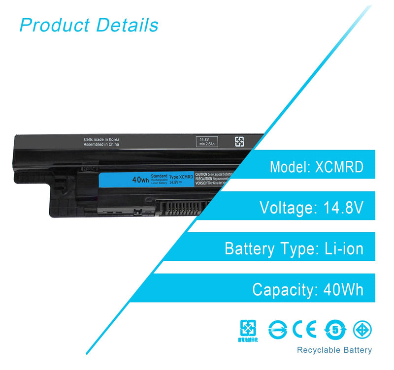  [AUSTRALIA] - 14.8V XCMRD Battery 40WH, for Dell Inspiron 15 3000 Series 3542 3543 3531 3541 3521 3537 15R 5537 5521 17-3737 3721 17R-5737 14 3421 3437 14R 5421 5437 Latitude 3540 3440 P28F Notebook PC Battery