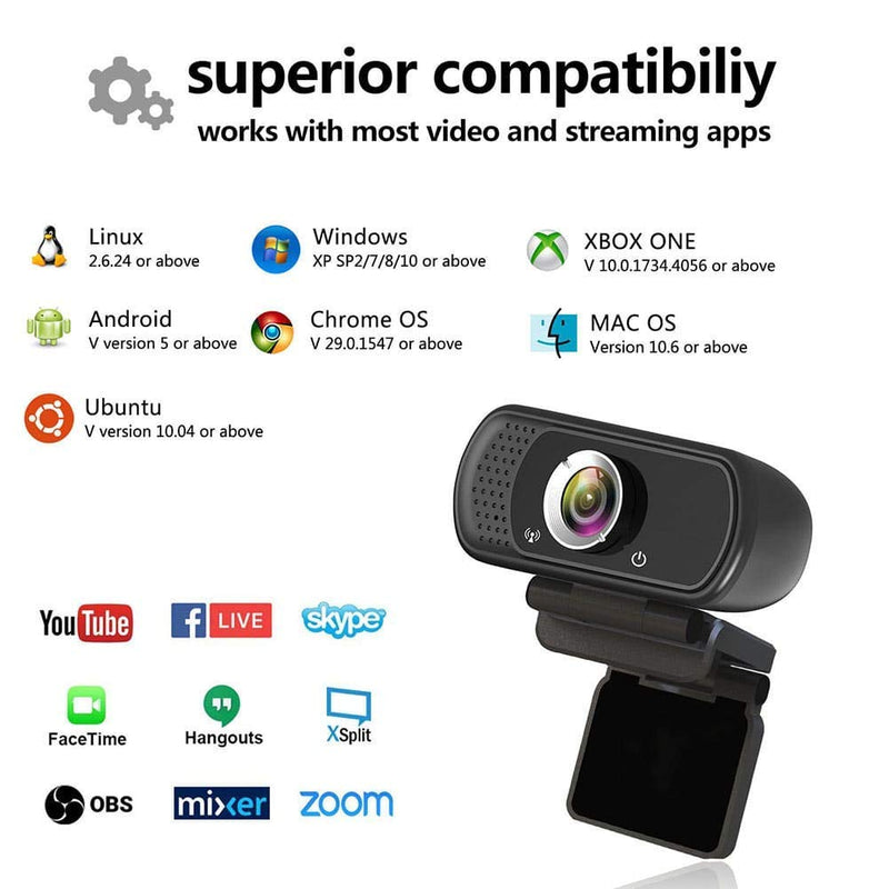  [AUSTRALIA] - 1080P HD Webcam, Streaming Web PC Camera with Stereo Microphone, Laptop or Desktop Computer USB Webcam with 110 Degree Wide Angle, N5 Webcam 4K for Video Calling, Recording, Conferencing, Gaming