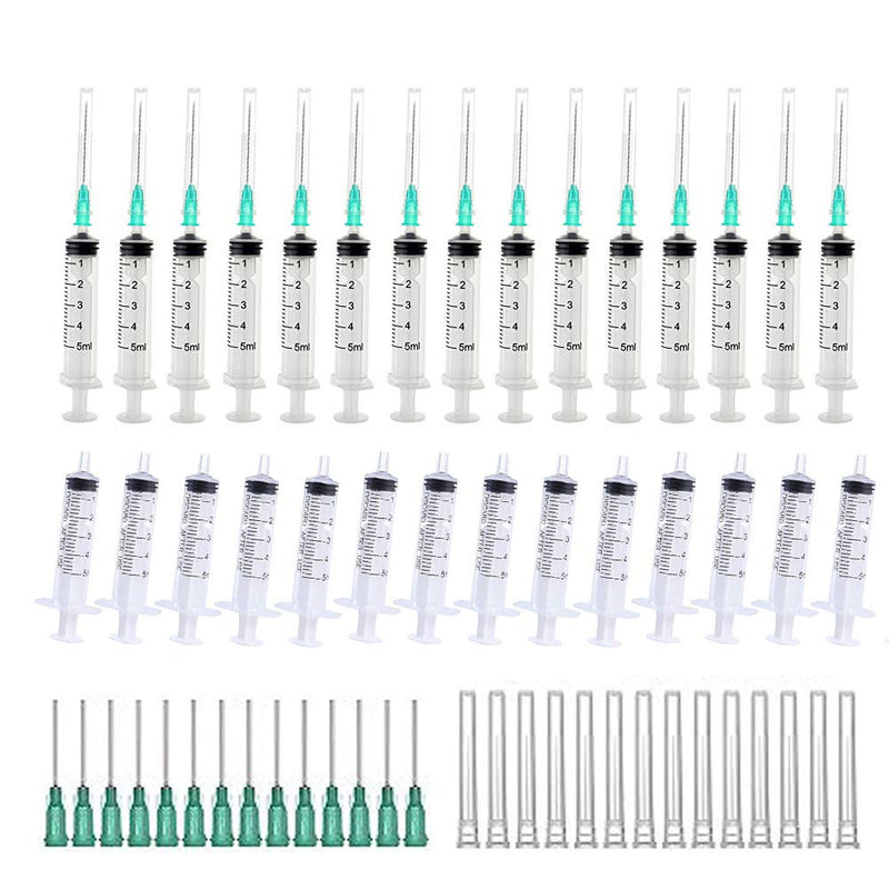  [AUSTRALIA] - 35Pack 5ml/cc Disposable Syringes with 21Ga Needles Caps,Plastic Syringe with Mearsurement for Labs,Liquid,Industrial Use,Feeding,Paint