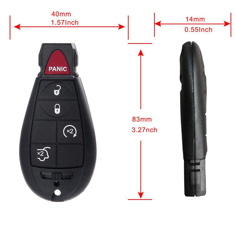  [AUSTRALIA] - BESTHA Key Fob 5 Button Keyless Entry Remote Replacement Car Key for M3N5WY783X IYZ-C01C 433MHz 2008-2013 Jeep Grand Cherokee,2008-2010 Jeep Commander