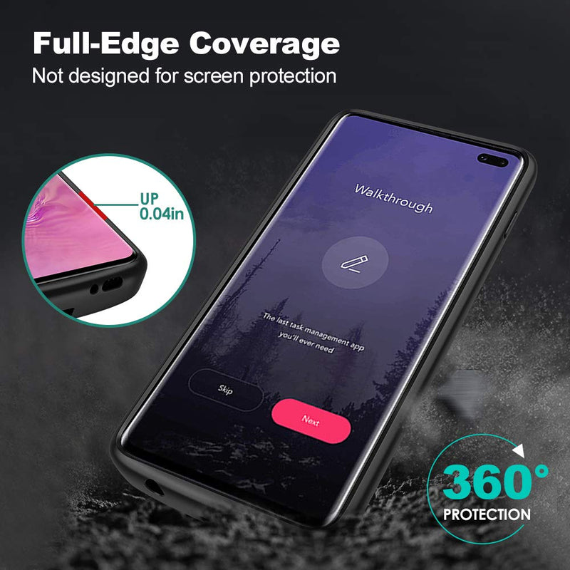  [AUSTRALIA] - NEWDERY Upgraded Galaxy S10 Plus Battery Case Qi Wireless Charging Compatible, 10000mAh Rechargeable Extended Charger Case Compatible Samsung Galaxy S10+ Plus (Black)