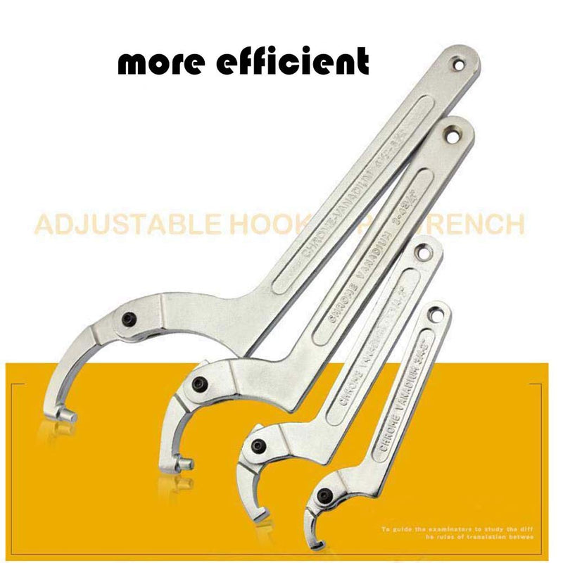  [AUSTRALIA] - Vmotor Chrome Vanadium Adjustable C Spanner Hook Wrench Tool - 1 1/4-3"(32-76mm) 1 1/4-3"