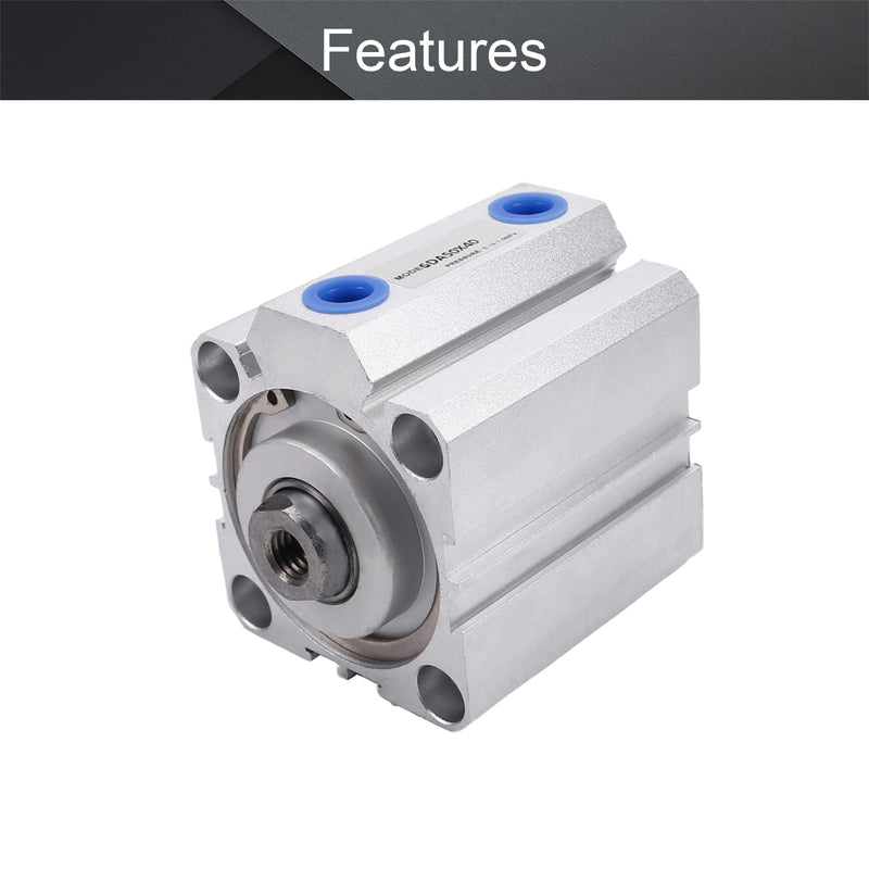  [AUSTRALIA] - Othmro SDA50 x 40 Sealing Thin Air Cylinder Pneumatic Air Cylinders, 50mm/1.97inch Bore 40mm/1.57inch Stroke Aluminium Alloy Pneumatic Components for Pneumatic and Hydraulic Systems 1pcs SDA50x40