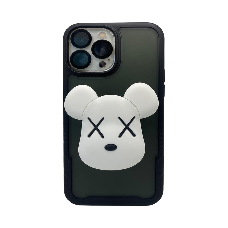  [AUSTRALIA] - X Eyes Dog - Phone Grip with Expanding Kickstand - Phone Socket - Phone Holder for Smartphones (White) white