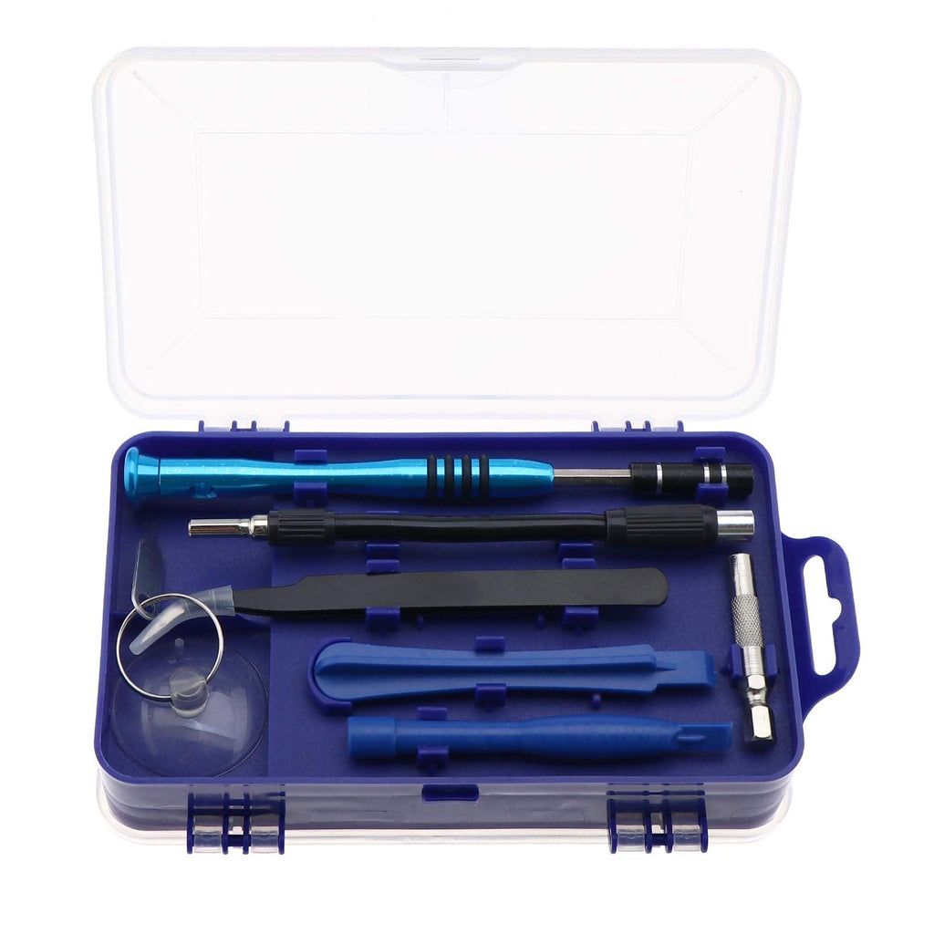  [AUSTRALIA] - Screwdriver Repair Tool Kit with Anti-Static Tweezers Triangle Pry Tools Crowbar for Watch Cellphone Computer Electronic Blue