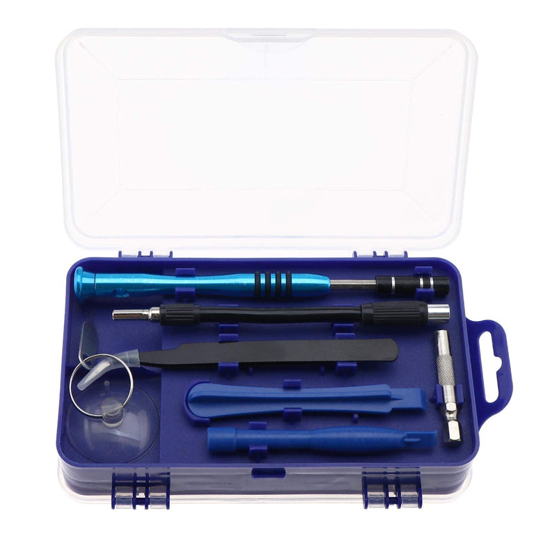  [AUSTRALIA] - Screwdriver Repair Tool Kit with Anti-Static Tweezers Triangle Pry Tools Crowbar for Watch Cellphone Computer Electronic Blue