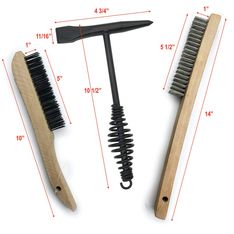  [AUSTRALIA] - Welding Chipping Hammer + Stainless Steel / Carbon Steel Wire Scratch Brushes