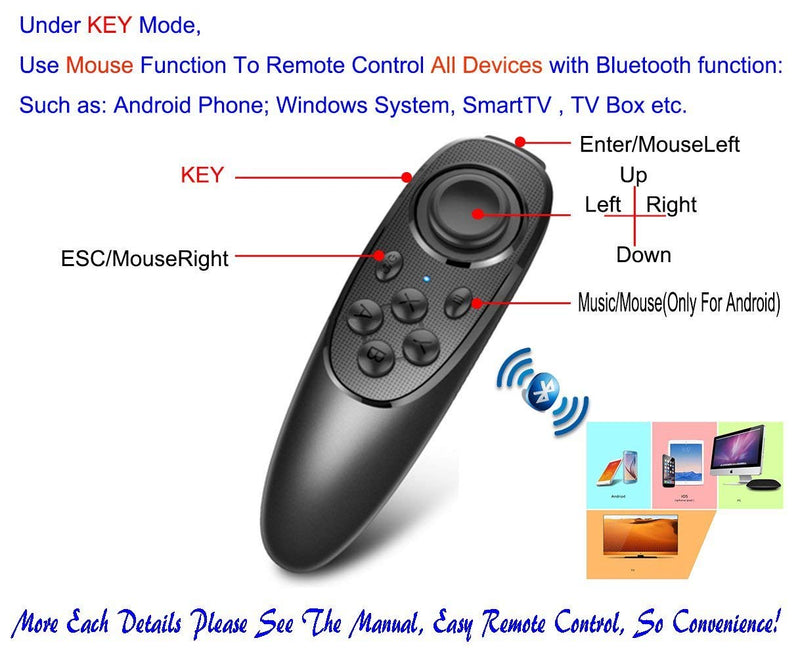 VR Remote Controller Gamepad Bluetooth Control VR Video, Game, Selfie, Flip E-Book/PPT/Nook Page, Mouse, in Virtual Reality Headset PC Tablet Laptop iPhone Smart Phone VR-Remote No Battery - LeoForward Australia