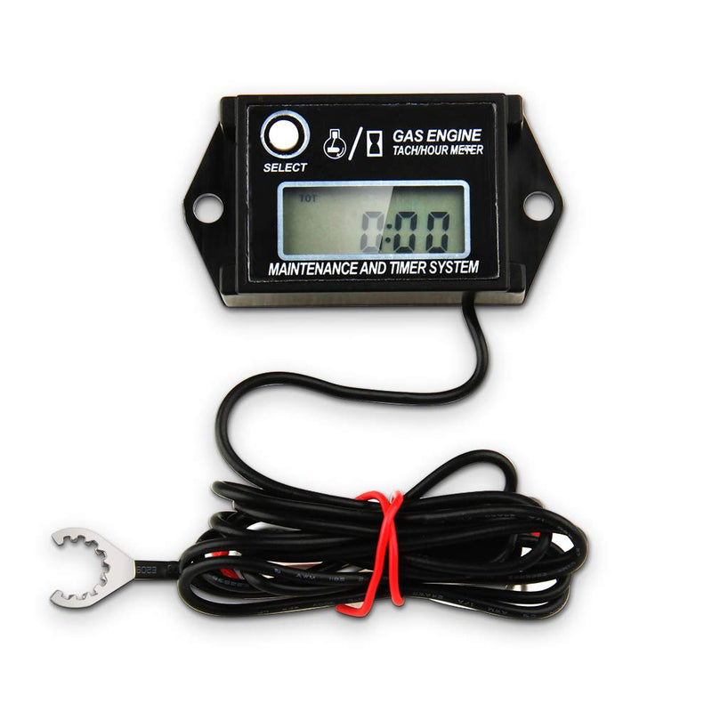  [AUSTRALIA] - Digital Tiny Tachometer Tach Hour Meter Job Timer RPM Counter for Snowmobile Skis Motor Bike Go Kart Lawn Mower