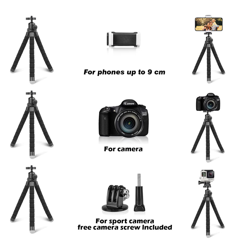  [AUSTRALIA] - Phone Tripod Bundle with Flexible iPhone Tripod with Bluetooth Remote and Cold Shoe for Video Recording/Streaming/Photography, Compatible with All Cell Phone/Sony/Gopro