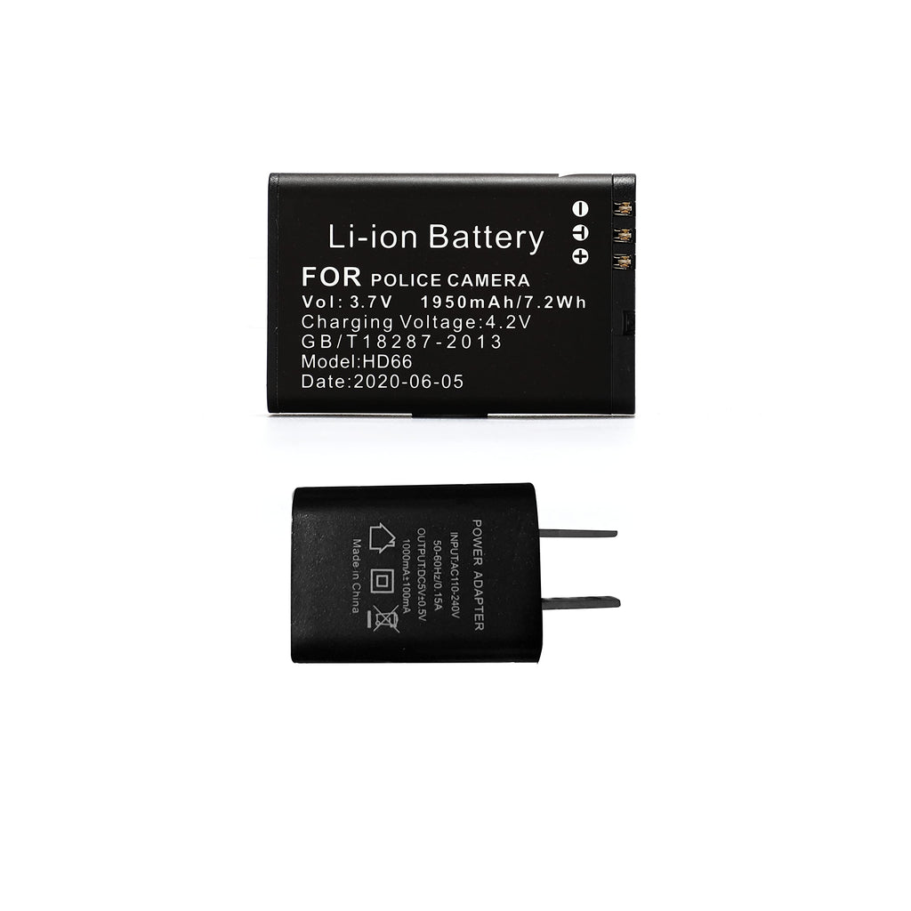  [AUSTRALIA] - BOBLOV One Set Body Camera Battery and Charger for HD66-02/D7 Body Camera, Only for HD66-02/D7 Body Camera, Can't be Used for Other Model and Brand