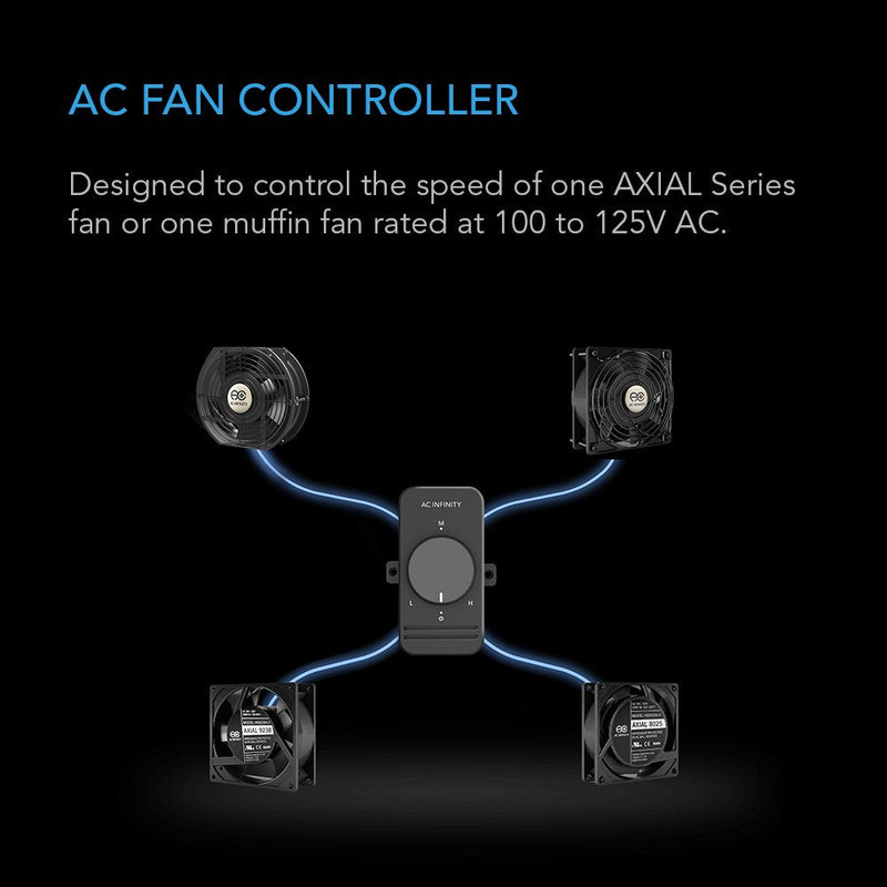  [AUSTRALIA] - AC Infinity, Fan Speed Controller for 100 to 125V AC Axial Muffin Cooling Fans, Single Connector, for DIY Cooling Ventilation Exhaust Projects