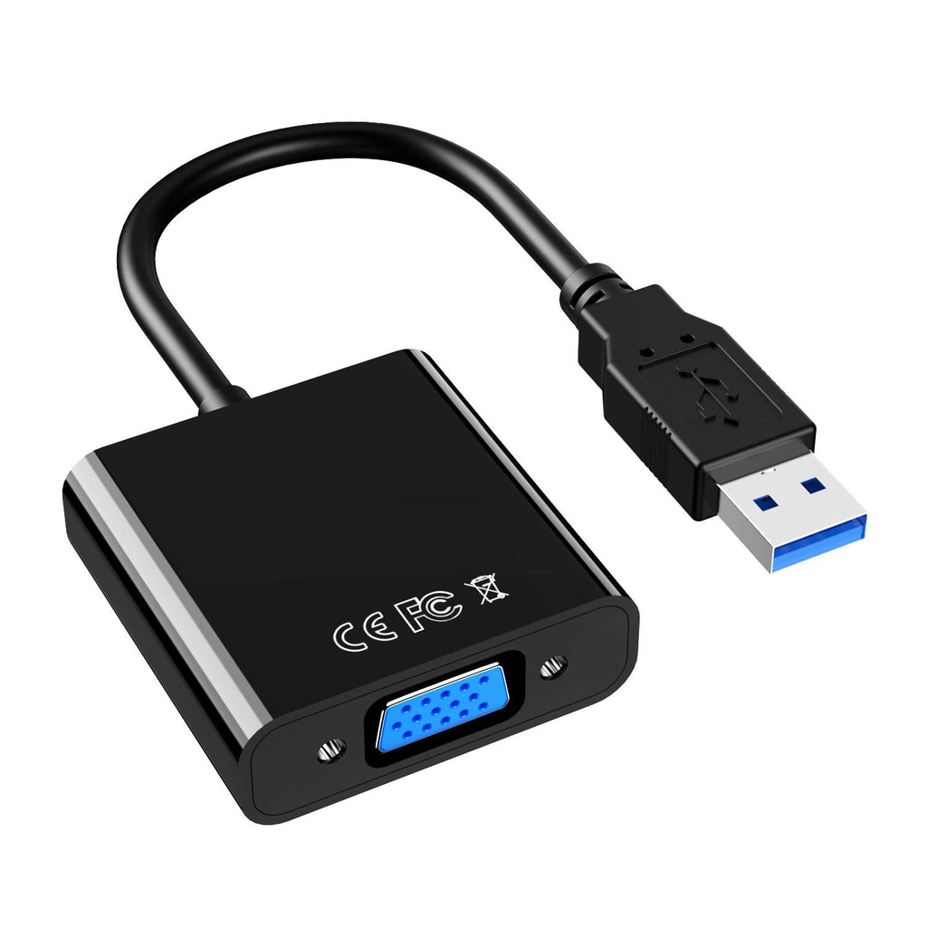  [AUSTRALIA] - USB to VGA Adapter, USB 3.0/2.0 to VGA Adapter 1080P HD Multi-Display Video Converter, Compatible with Windows 7 / 8 / 8.1/ 10 for Desktop, Laptop, PC, Computer, Monitor, Projector, HDTV