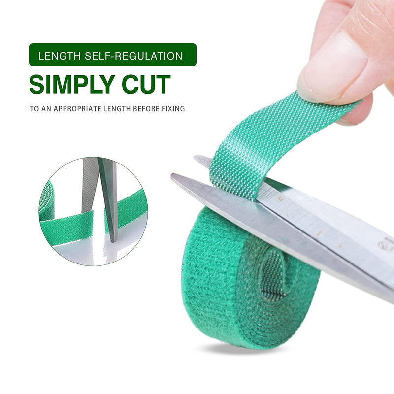  [AUSTRALIA] - Cord Tie Strap, Green Gardening Tape, 33 Feet x 1/2'' in 1 roll, Recycle and Reusable