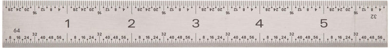 Brown & Sharpe 599-314-616 Stainless Steel Rule, 6" Length 1/50", 1/100", 1/32", 1/64" 6 Inches 3/4 inches 0.046 inches - LeoForward Australia