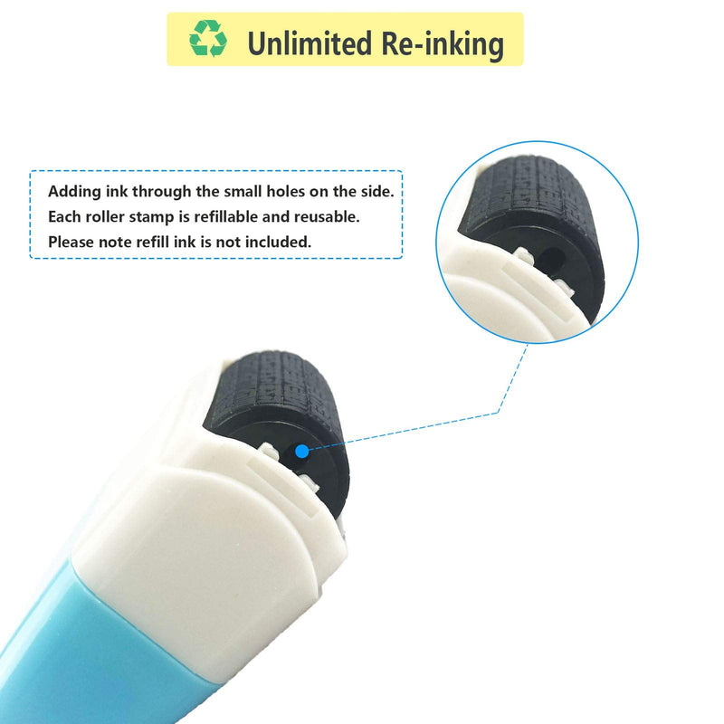  [AUSTRALIA] - 2Pcs Identity Protection Roller Stamps Identity Prevention Theft Stamp Wide Rolling Security Stamp for Privacy Protection, ID Blockout and Address Blocker (Yellow and Blue) Yellow and Blue