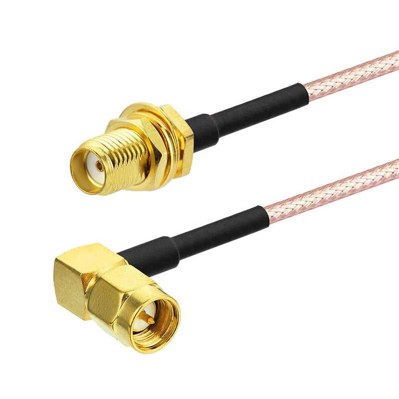 Bingfu SMA Female Bulkhead Mount to SMA Male Right Angle RG316 Antenna Extension Cable 12 inch 30cm 2-Pack Compatible with 4G LTE Router Cellular RTL SDR Receiver 12 inch / 30cm Right Angle - LeoForward Australia