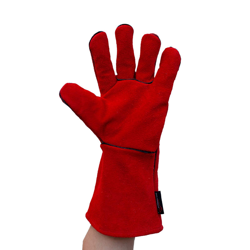  [AUSTRALIA] - SAFE HANDLER Deluxe 14" Welding Gloves with Reinforced Padding | Durable Protection, Heat Resistance, Leather Palm, Split Cowhide Leather, Full Inside Lining, 14" inch, 1 Pair 14 Inch