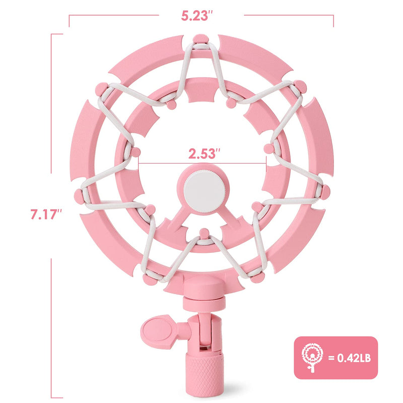  [AUSTRALIA] - YOUSHARES Pink Shock Mount - Shockmount Advanced Vibration Blocking, Noise Repelling Matching Mic Boom Arm Stand Compatible with Pink Razer Seiren Mini Microphone