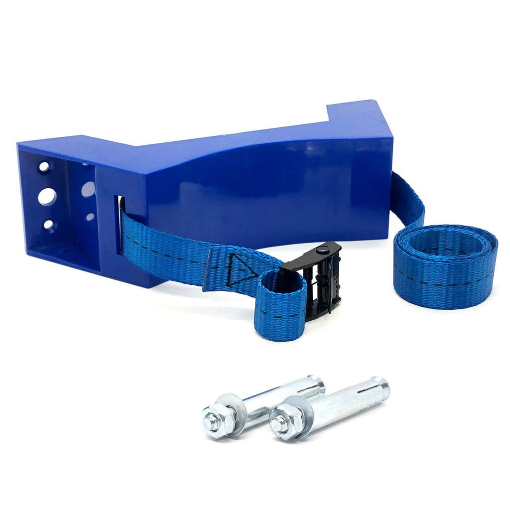  [AUSTRALIA] - Cylinder Wall Mounted Bracket Gas Cylinder Bracket Durable ABS Gas Cylinder with Screws and Safety Chain Supported 4"-12", for 1Cylinder Pack of 1 Blue (Blue)
