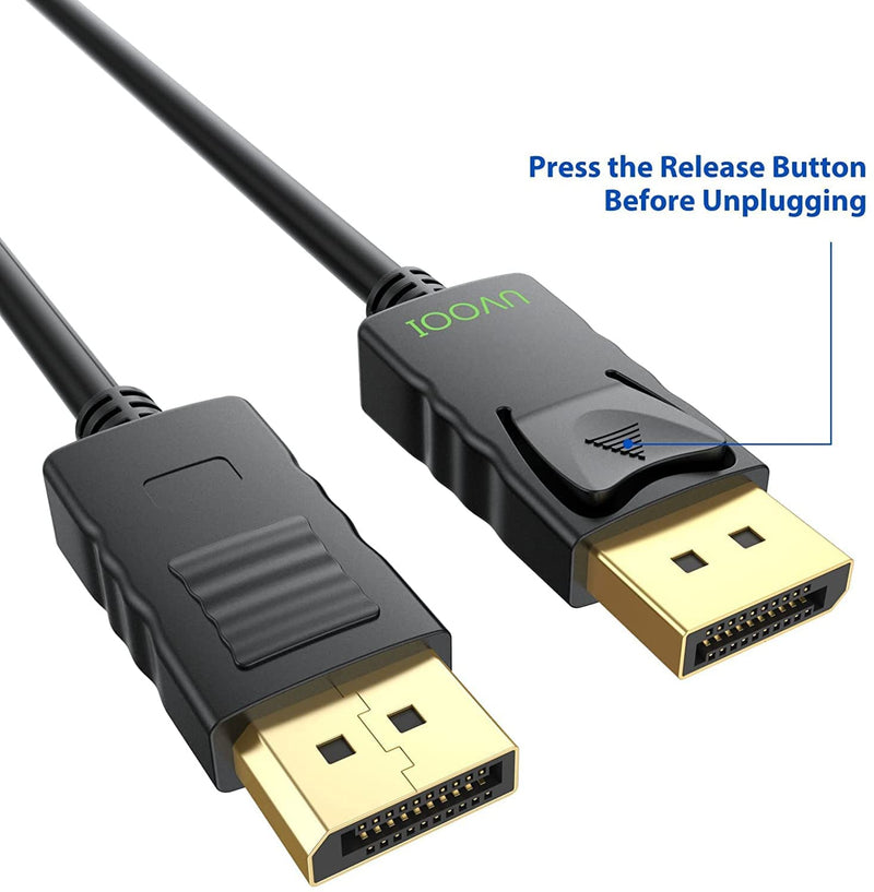  [AUSTRALIA] - DisplayPort to DisplayPort Cable Adapter 6ft, 4K Display Port DP to DP Cord 1.2 [4K@60Hz, 2K@165Hz, 2K@144Hz] Compatible with All Display Port Devices-3 Pack 6 Feet - 3 Pack Black