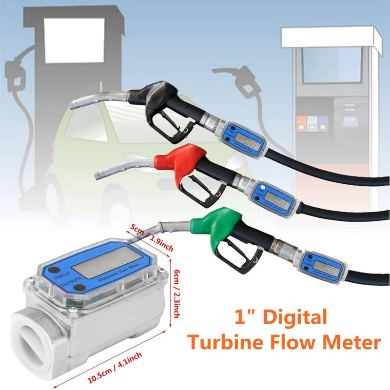 1″ Digital Turbine Flow Meter,Gas Oil Fuel Flowmeter,Pump Flow Meter ，Diesel Fuel Flow Meter,High Accuracy,for Measure Diesel, Kerosene, Gasoline, etc.(Blue) - LeoForward Australia