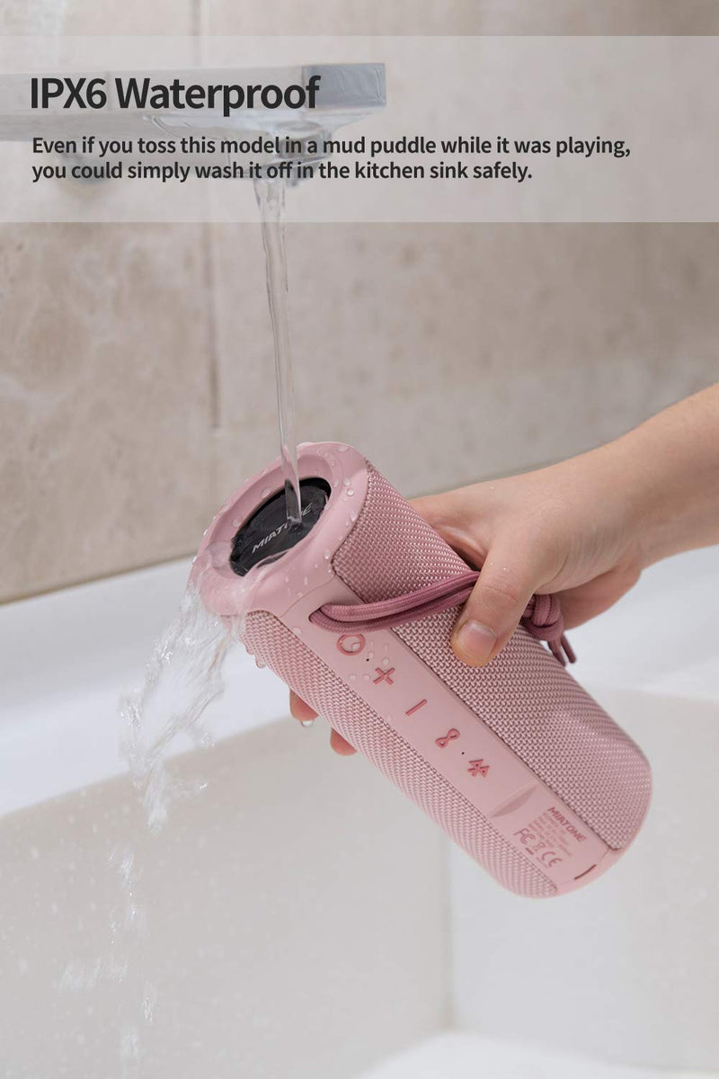 MIATONE Outdoor Portable Bluetooth Speaker Wireless Waterproof - Pink - LeoForward Australia