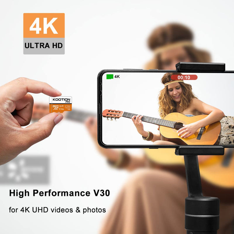  [AUSTRALIA] - KOOTION 128GB Micro SD Card 3-Pack Ultra MicroSDXC Memory Card UHS-I U3 A1 V30 for 4K UHD & GoPro & Drone & Action Camera, High-Speed Mini SD Card with Adapter for Android Smartphone, Fire Tablet