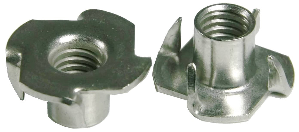  [AUSTRALIA] - 1/4"-20 T Nuts - 4 Prongs - Zinc Plated -for Cabinetry, Rock Climbing Walls, Woodworking, etc. - .25 Dia. - 100 pcs.