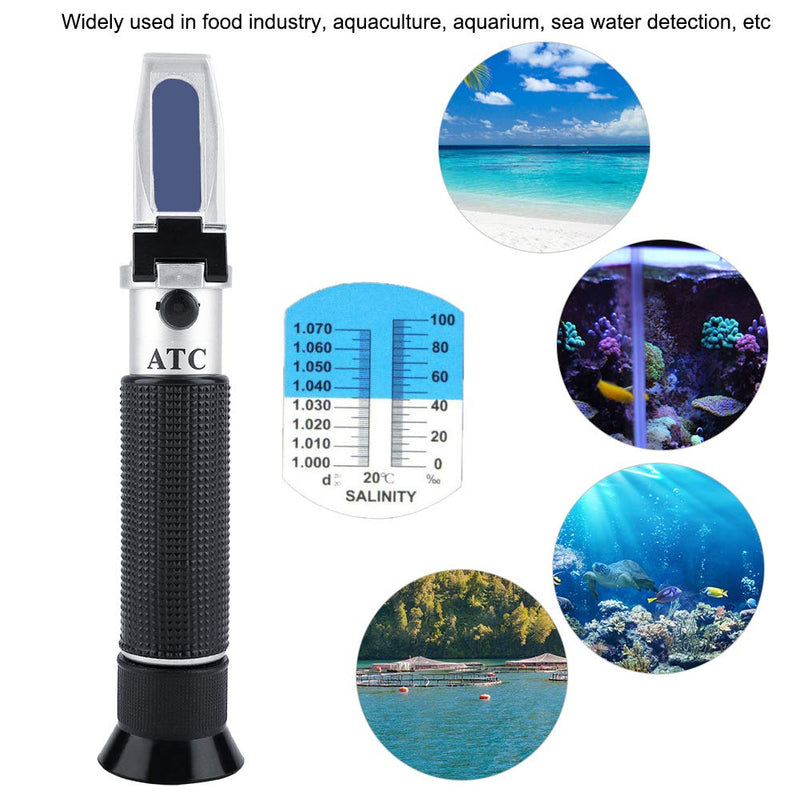 Salinometer, 0-100% Salinity Handheld Refractometer Portable Sea Water Salt Concentration Tester Meter - LeoForward Australia