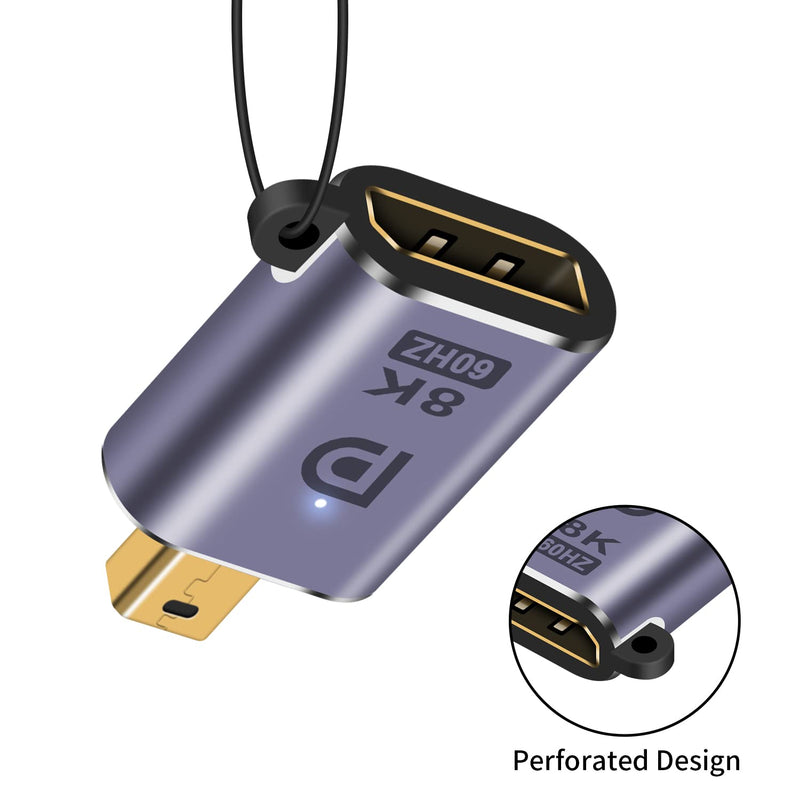  [AUSTRALIA] - Poyiccot Mini Displayport to Displayport Adapter 8K, Mini DP to DP Adapter, 8K@60hz Mini Displayport Male to Displayport Female Adapter Support Displayport 1.4 for MacBook, Surface Pro, 2Pack Mini DP Male to DP Female Adapter 2pcs