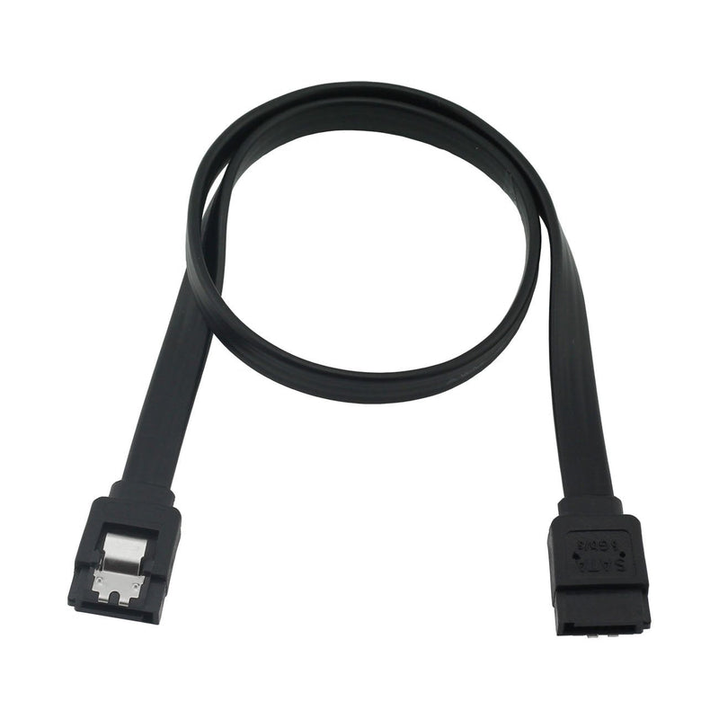  [AUSTRALIA] - ZRM&E 3-Pack Black SATA 3.0 Cable with Locking Latch High Speed SATA III Flat Data Cord for Hard Drive HDD SSD (1 x Straight to Right Angle + 2 x Straight to Straight) Black (1 Elbow + 2 Straight)