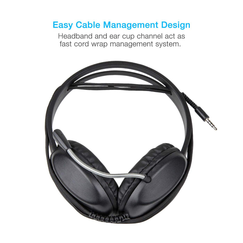  [AUSTRALIA] - Cyber Acoustics 3.5mm Stereo Headset with Headphones and Noise Cancelling Microphone for Pcs, Tablets, and Cell Phones in The Office, Classroom or Home (AC-4000) 1 Unit