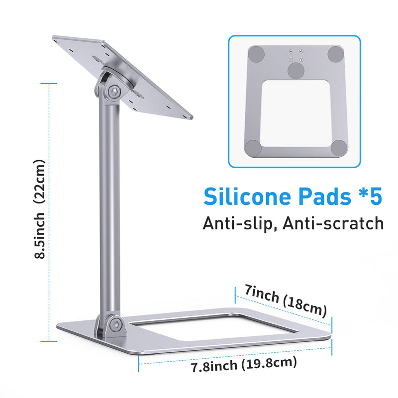  [AUSTRALIA] - Almoz Tilt Stand for Show 15, Raise Up to 7" from Desk, Rotate 360° Vertically, Desktop Show 15 Mount with Sturdy Aluminum Materia and Stable Big Base, (Silver) Silver