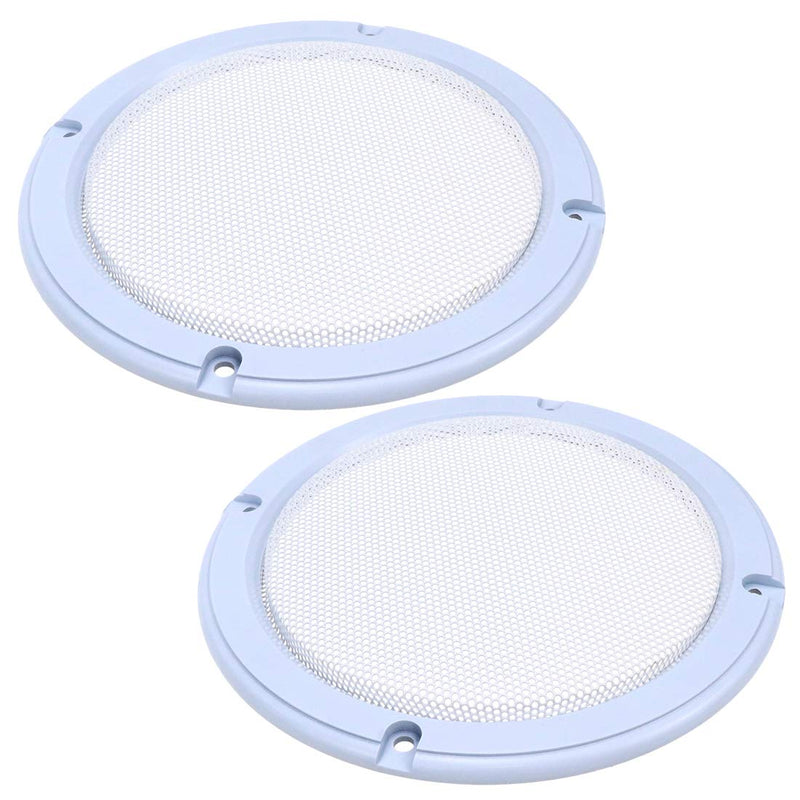  [AUSTRALIA] - Bitray 5 Inch White Mesh Speaker White Decorative Circle Grill Cover Guard Protector, 2PCS Car Speaker Audio Speaker Cover Protector with 8 Pcs Screws