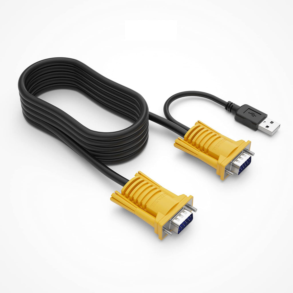  [AUSTRALIA] - MT-VIKI 2-in-1 USB VGA KVM Cable 3m (10ft) for USB KVM Switch VGA 10ft