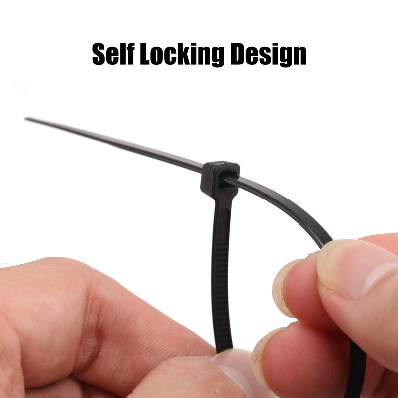  [AUSTRALIA] - ELECALL Zip Ties Assorted Size 400pcs White and Black Cable Zip Ties Heavy Duty Zip Ties 4" +5"+6"+8"+10"and 12" Self-Locking Nylon Cable Ties Black Perfect for Home Garden Office Use black and white