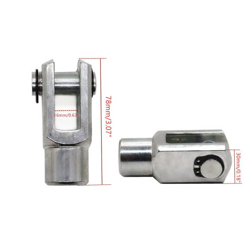  [AUSTRALIA] - 2PCS M16 16mm/0.63" Female Thread Y Joint for SC 50mm/1.97" or 63mm/2.48" Bore Air Cylinder M16×1.5