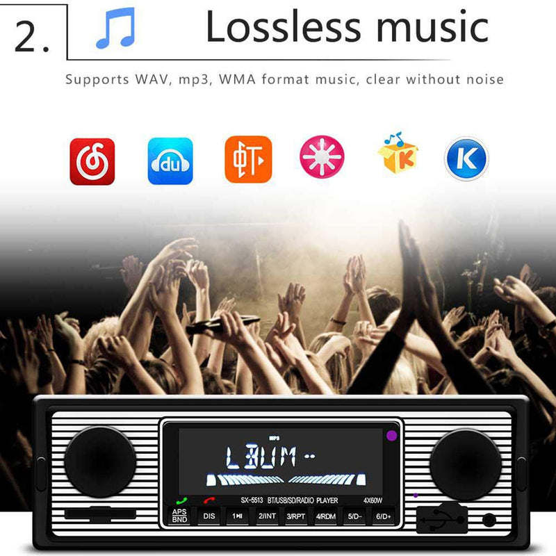 PolarLander 12V Bluetooth Car Stereo,4x45W Car Audio FM Radio, MP3 Player USB/SD/AUX Hands Free Calling with Wireless Remote Control - LeoForward Australia