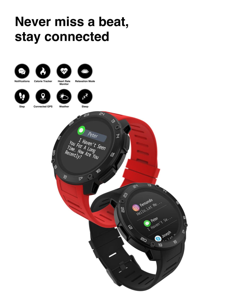 [AUSTRALIA] - iTOUCH Explorer 3 Smartwatch (with Heart Rate Tracking, Step Counter, Notifications) Black