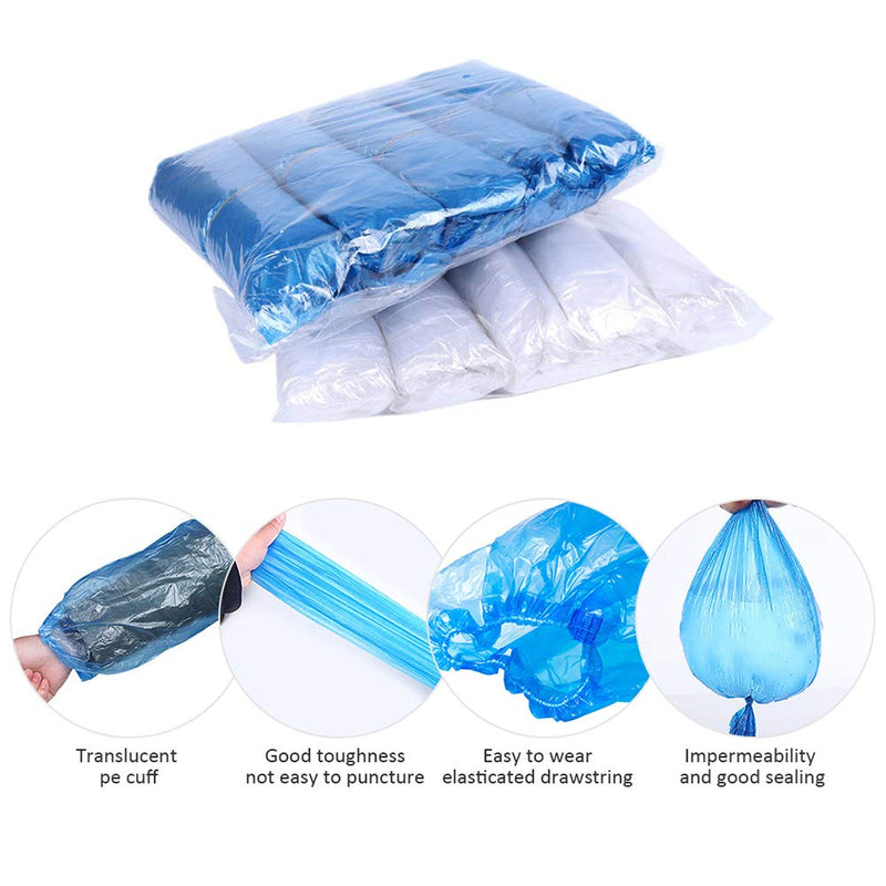  [AUSTRALIA] - AKOAK 100 Pcs/set Disposable Plastic PE Arm Cover, Household Kitchen Hotel Cleaning Accessories Waterproof Sleeve Adult Arm Sleeve Long Sleeve