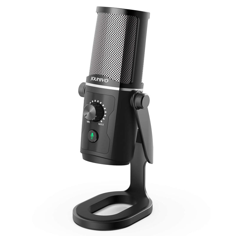  [AUSTRALIA] - JOUNIVO USB Microphone, PC Laptop Podcast Microphone with Mute Button & Volume Control for Studio Recording Vocals, YouTube, Streaming Broadcast, Podcasting, Skype(JV902)… JV902