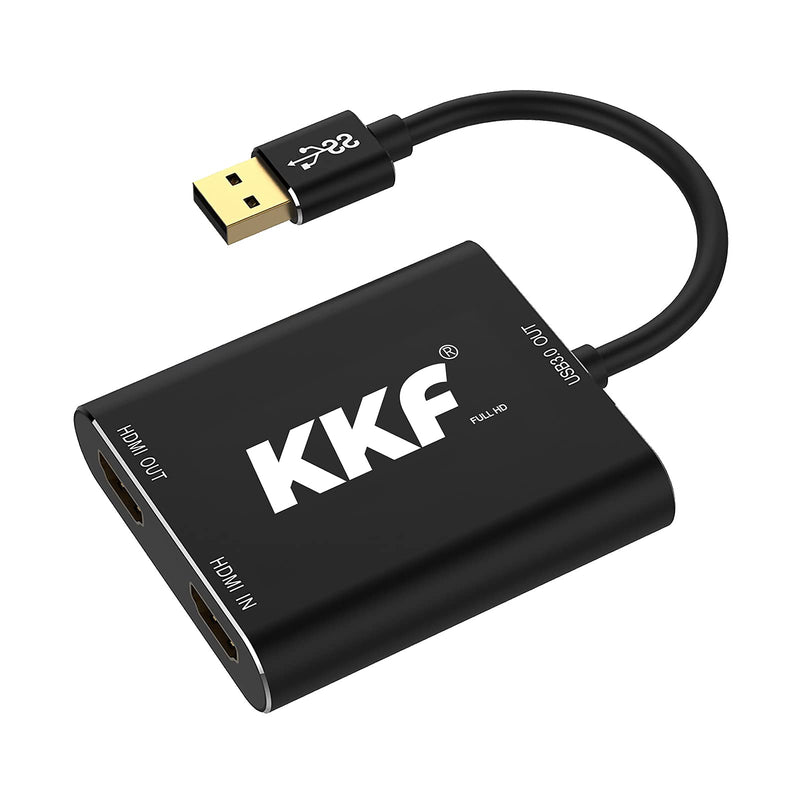  [AUSTRALIA] - KKF HDMI Video Capture Card, 4K USB 3.0 Capture Card for Live Streaming and Recording, 1080P 60FPS Game Capture Device Work on PS5 PS4 Xbox Nintendo Switch 3ds DSLR OBS with HD Ultra-Low Latency USB A 3.0